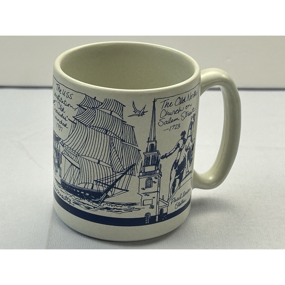 Vintage 1988 Boston Massachusetts Landmarks Coffee Mug Hart Design USA Travel